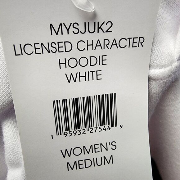 MICKEY MOUSE Disney Embroidered FACE Hoodie White NWT - Picture 6 of 8